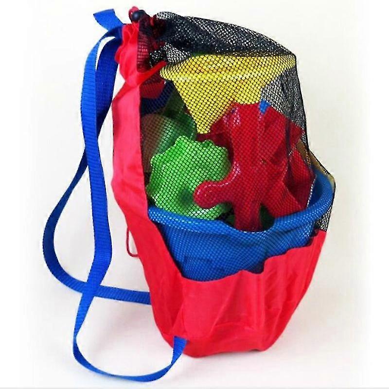 Large Beach Toys Mesh Blue Bag,Adjustable