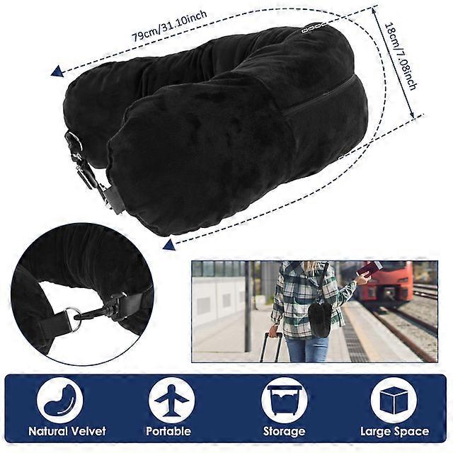 1Pc Travel Neck Travel Pillows with Clothes Stuff Portable Stuffable 3-in-1 Neck Travel Pillows Cover Avoid Extra Baggage Fees Travel Essentials