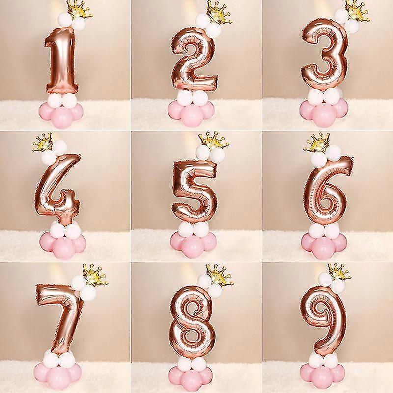 ارتفع الذهب الرقمي الألومنيوم فيلم بالون عمود المعكرونة اللاتكس قاعدة عيد ميلاد حزب بالون الديكور