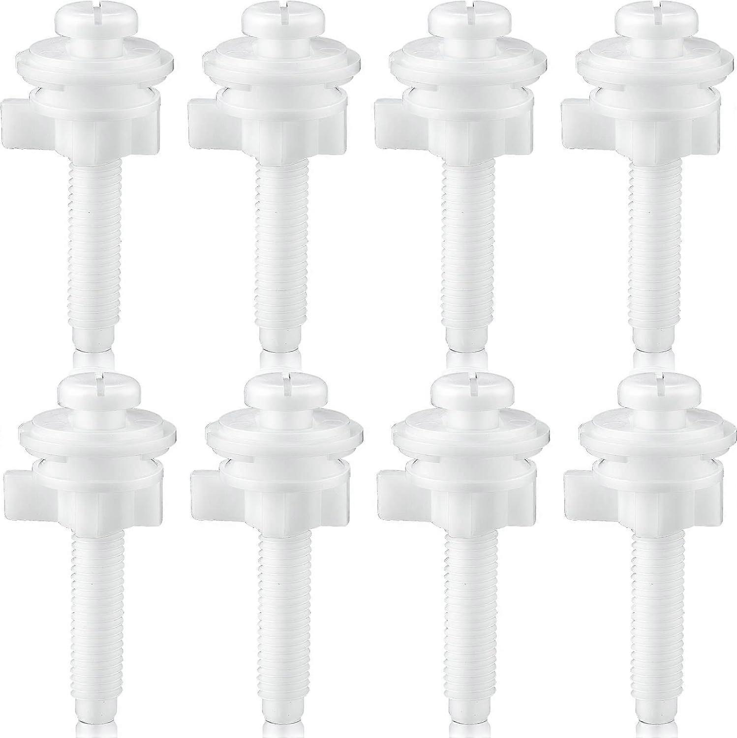 WC-Sitzschrauben Ersatz Kunststoff WC-Sitz Scharnier Bolzenschrauben mit Kunststoffmuttern und Unterlegscheiben Teilesatz zur Befestigung des oberen WC-Sitzes, weiß (8