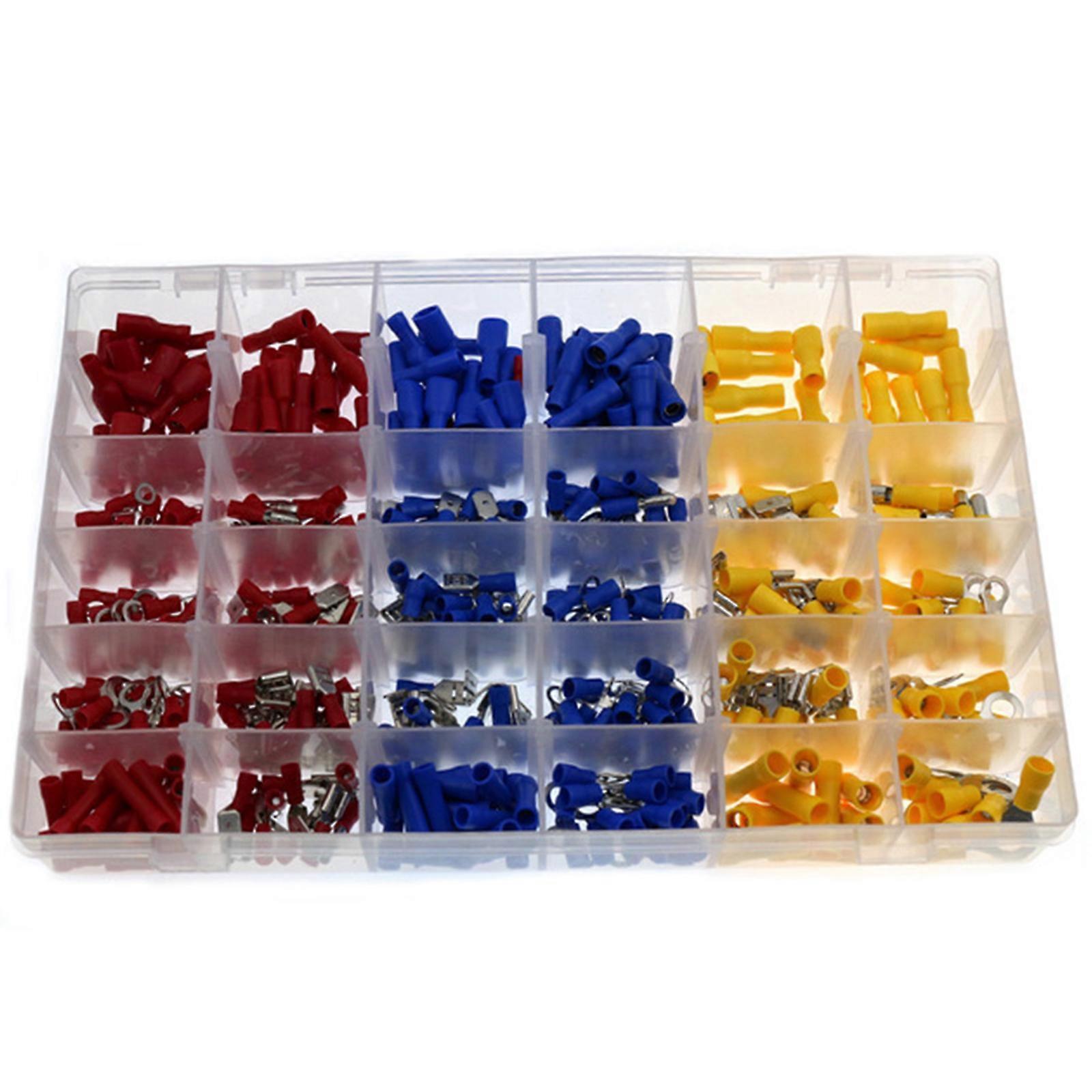 480Pcs Cold Pressed Insulated Terminals Assorted AWG:16-14 12-10 22-16 Crimp But