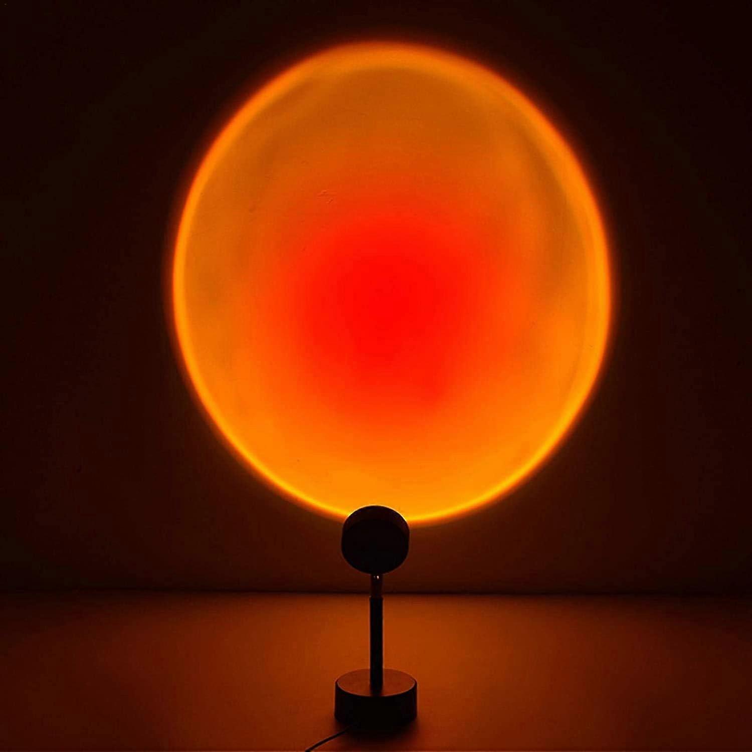 LED Projection Floor Lamp Red Sunset Lamp Mood Light Night Light Projector 180 Rotation for Home Studio Decor Wedding Birthday Party