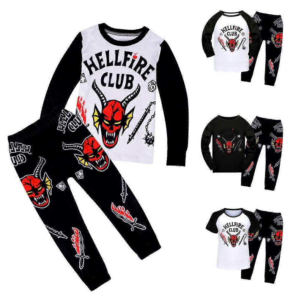 Stranger Things 4 Hellfire Club Pyžamo Děti Chlapec Tričko Kalhoty Set Pyžamo PJS