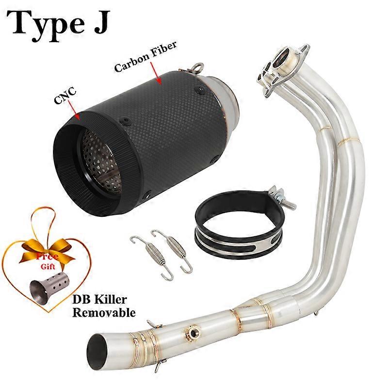 Sistema de Escape completo para motocicleta, silenciador modificado con tubo de enlace delantero para YAMAHA R7 MT07 FZ07 MT FZ 07 2021 2022 2023