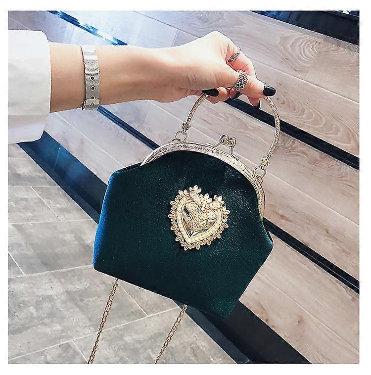 Soirée Pochette Sac Femmes Sac Brillant Sac à main Coeur Forme Métal Embrayages Sac Mode Chaîne Épaule Cro