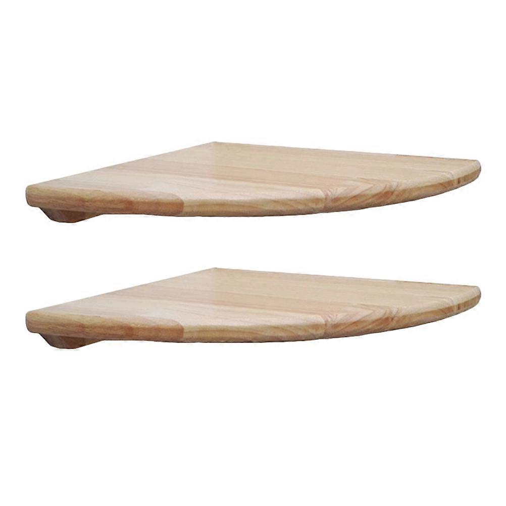 2 Pcs Wood Corners Shelves Floating Shelf Sector Shelf Wall Floating Display Shelf