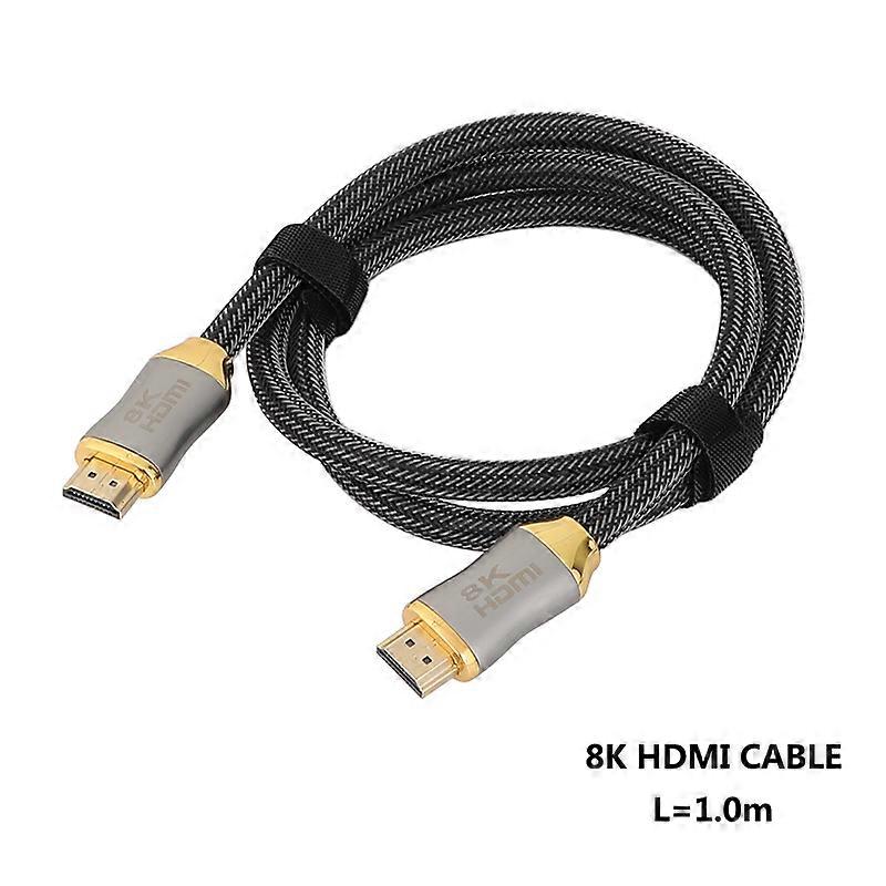 Lanxri High Speed 8K HDMI 2.1 Cable With Gold Connectors & Braided Nylon Made For Laptop / Monitor / Xbox One / PS5 / 8K TV (1m Long)