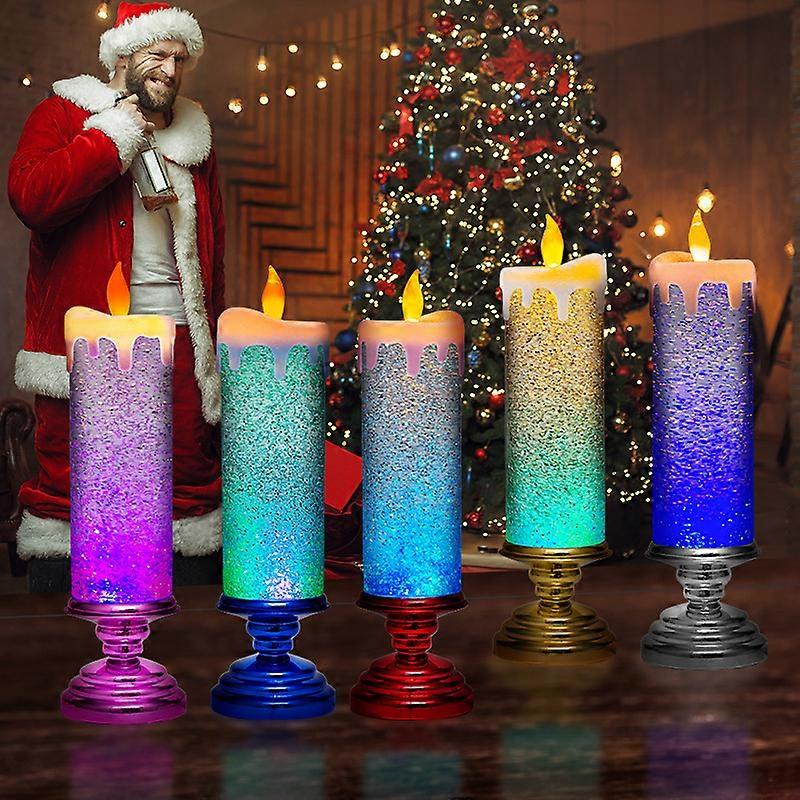 Fantasy LED Candle Lights 7-color Gradient Crystal Electronic Candle Party Atmosphere Decorations