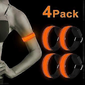 Led Armbands, 4 Pieces Reflective Led Illuminated Armband Lights With Kids Night Safety Lights