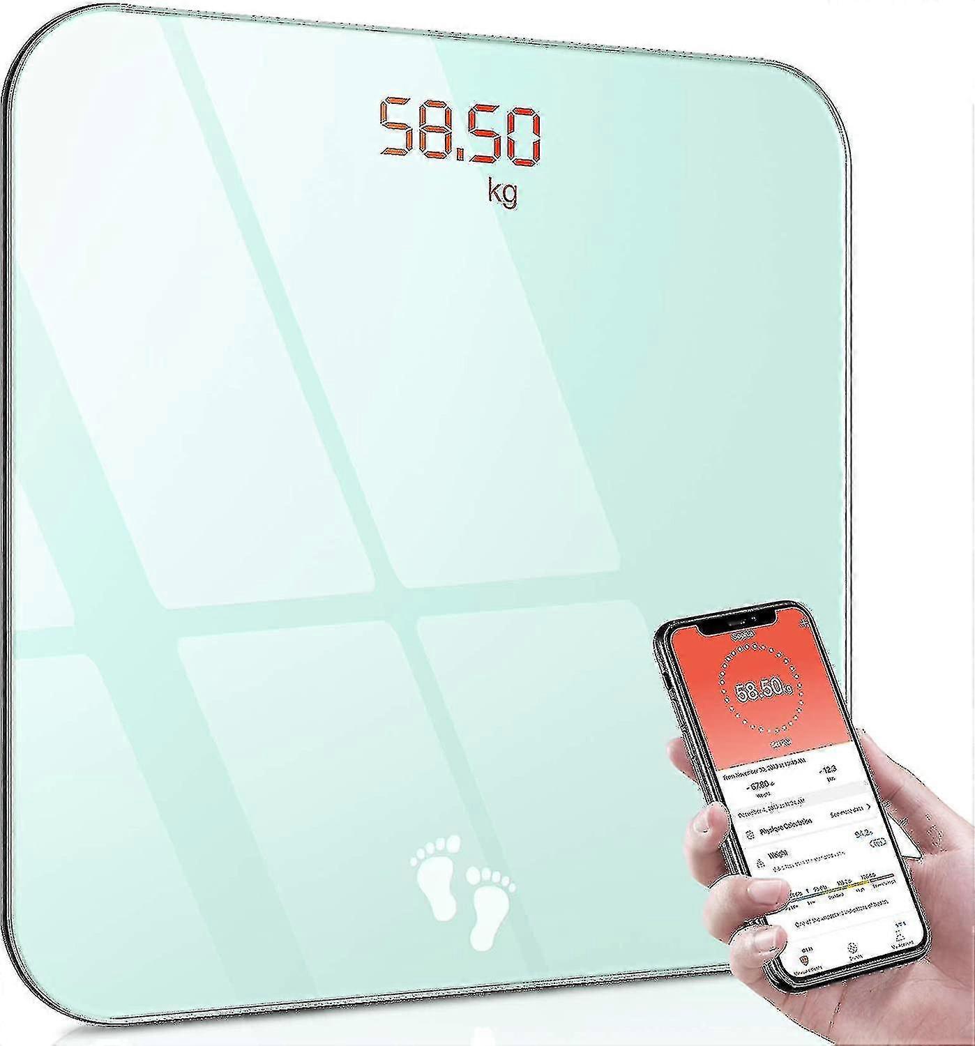 Smart Scale, High Accuracy Electronic Bluetooth Personal Scale, Bmi Personal Scale With Smartphone App & Led Backlit Display, Heavy Duty Tempered Glas
