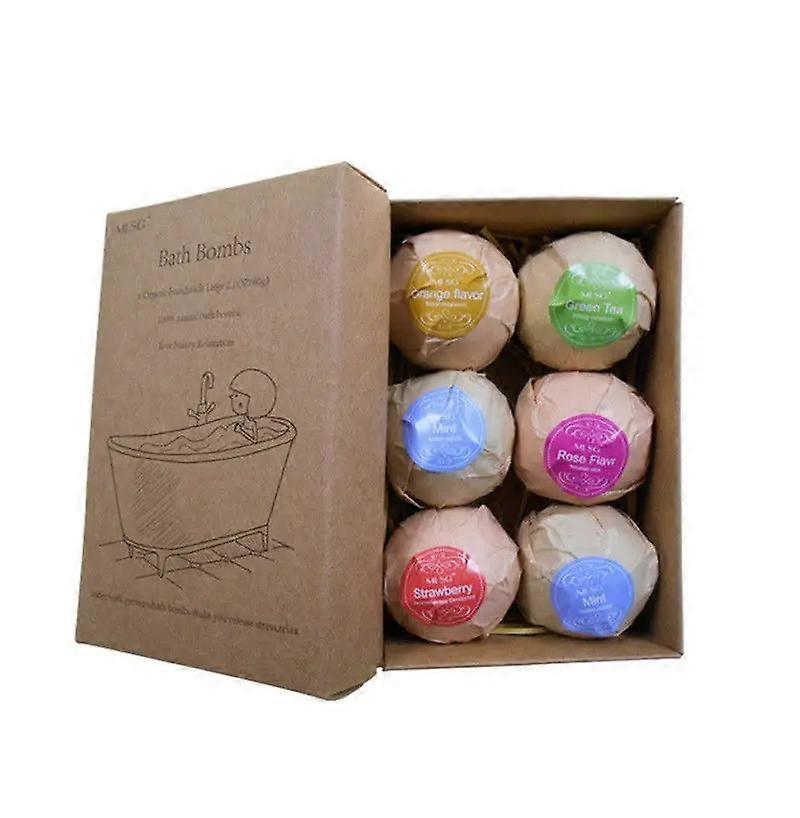 6 Pack Aromatherapy Bath Balls with Coconut Oil Gift Bath Foam