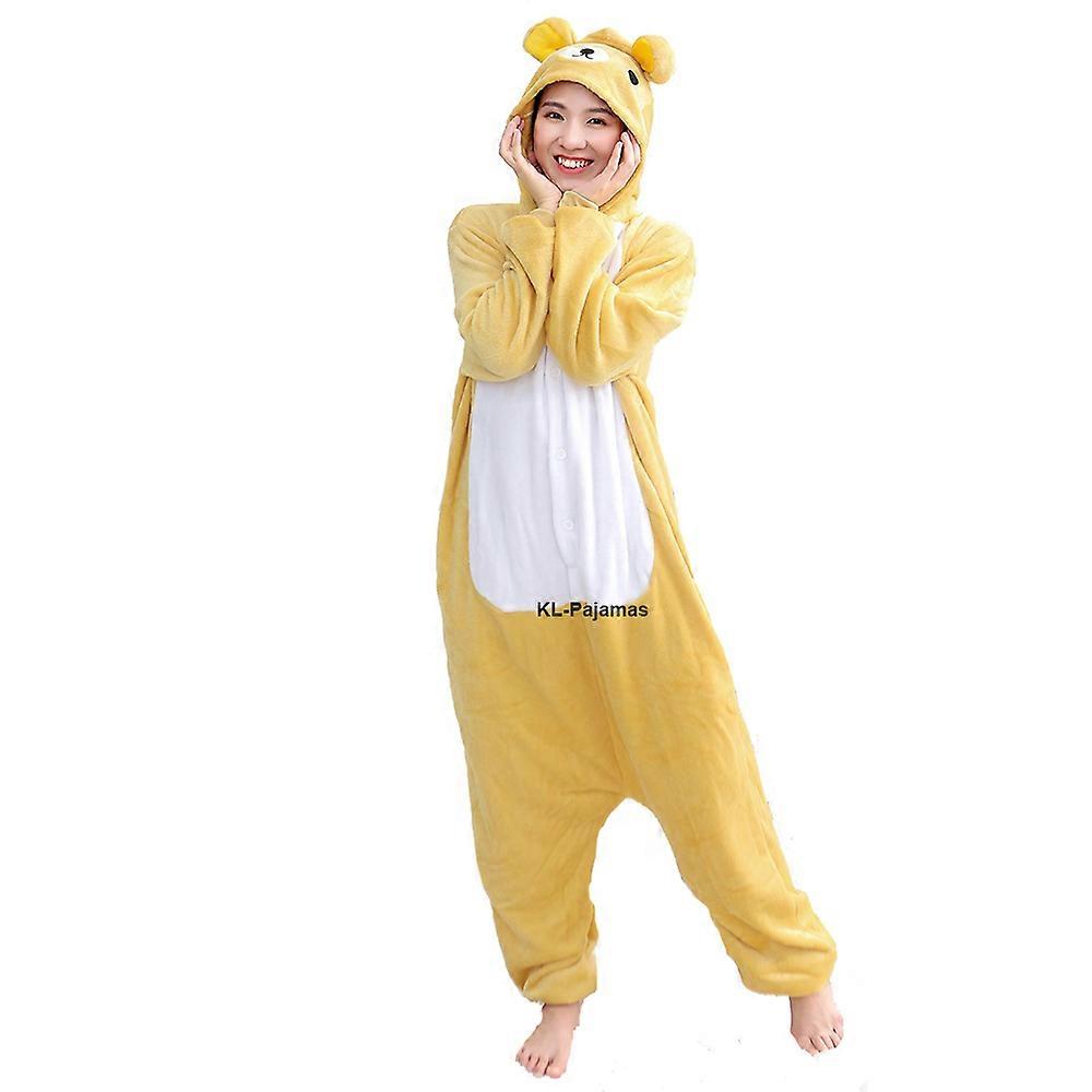 דוב סרבל נשים גברים יוניסקס Kigurumi בעלי חיים קוספליי פיג'מה קריקטורה בגדי שינה פסטיבל בגדי בית חורף חם סרבל פיג'מות