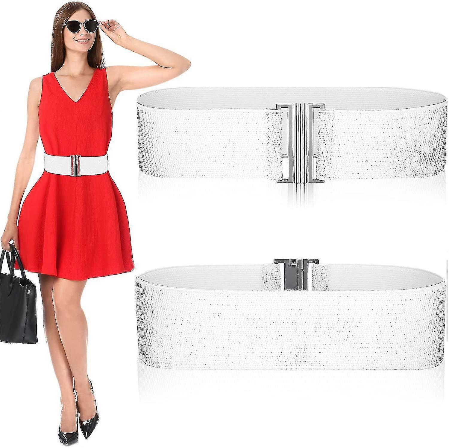 حزام الخصر المطاطي العريض حزام مطاطي مطاطي عتيق حزام حزام عريض قابل للتمدد ، أسود أ