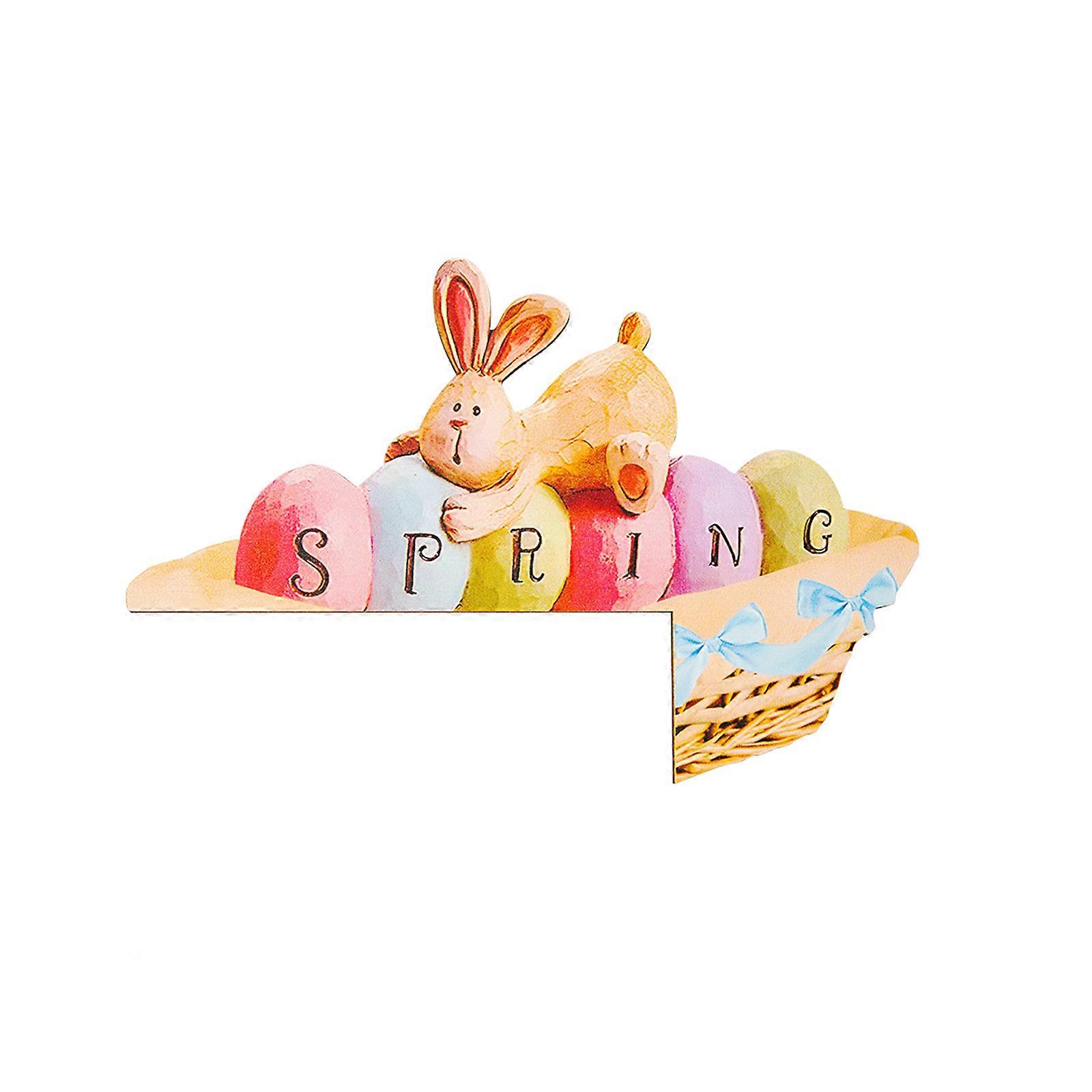 2023 Easter Bunny Decor Wooden Stand Cute For Table Door Frame