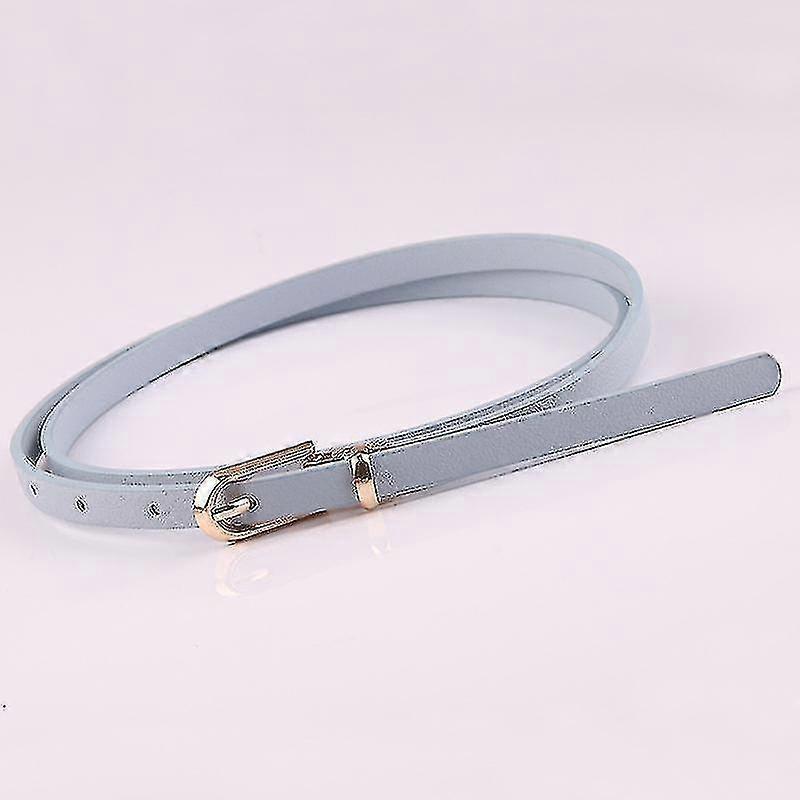 Couleur : bleu clair, robe décorative avec pull, ceinture fine pour femme, boucle ardillon polyvalente, petite ceinture en PU, ceinture coréenne