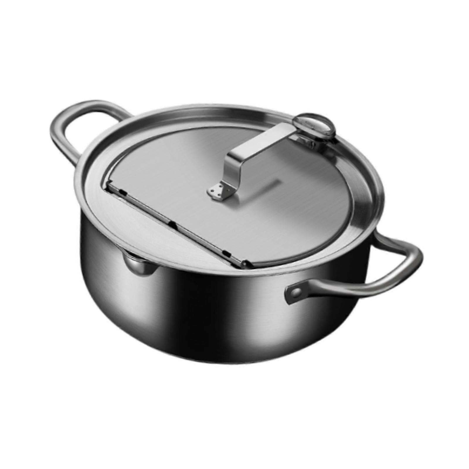 Deep Fryer Pot Cookware Multi Purpose Soup Pot for Chicken Squid Rings Fries L