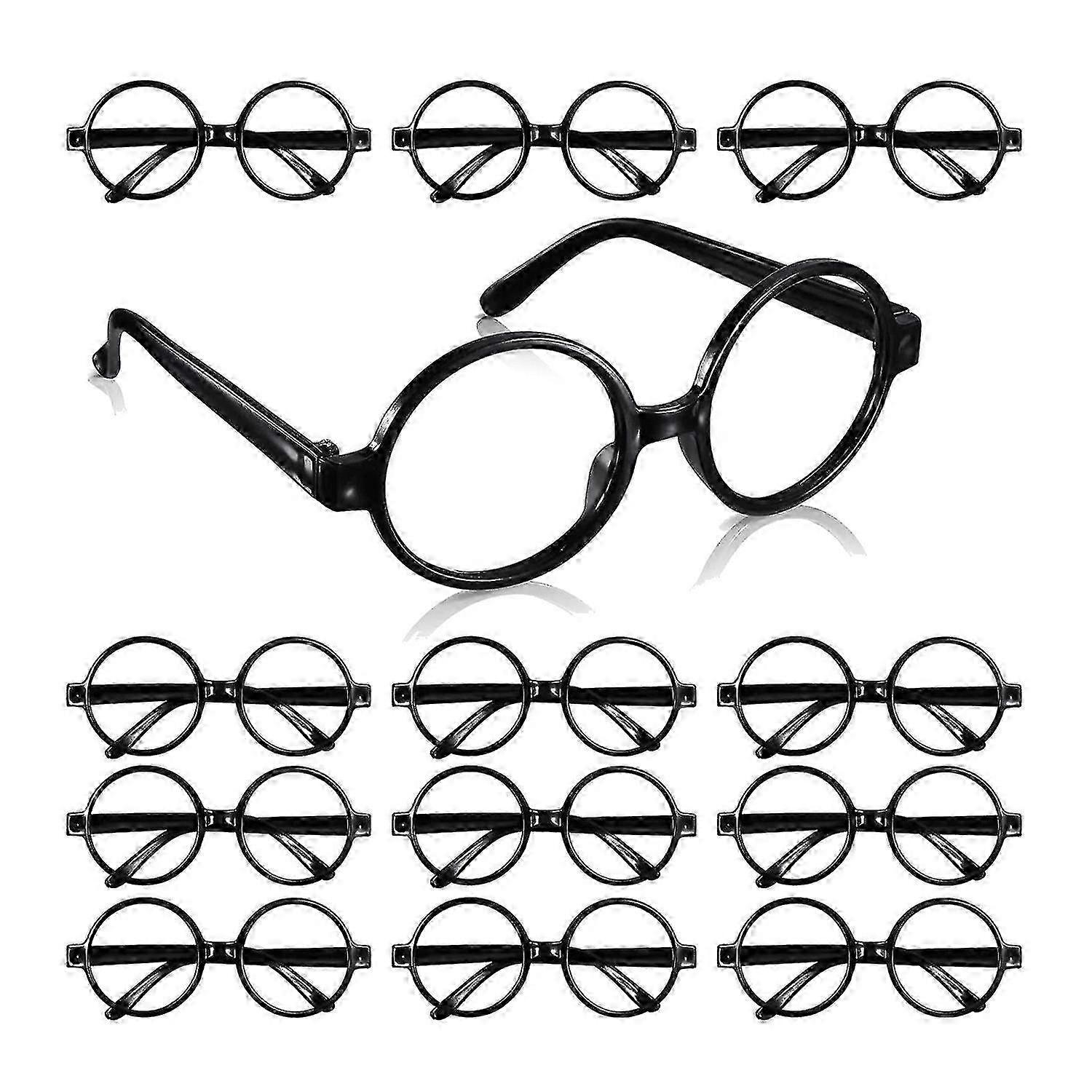 12 Packs Round Frame Wizard Glasses Party Favor Round Rimmed Glasses - Great Accessory For Wizard C