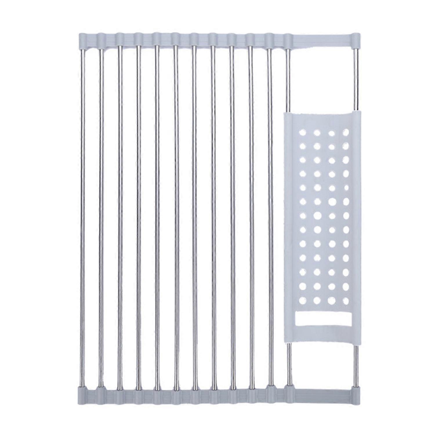 Stainless Steel Sink Drain Rack Rustproof Anti-Corrosion Foldable Design Dish Drying Rack Kitchen