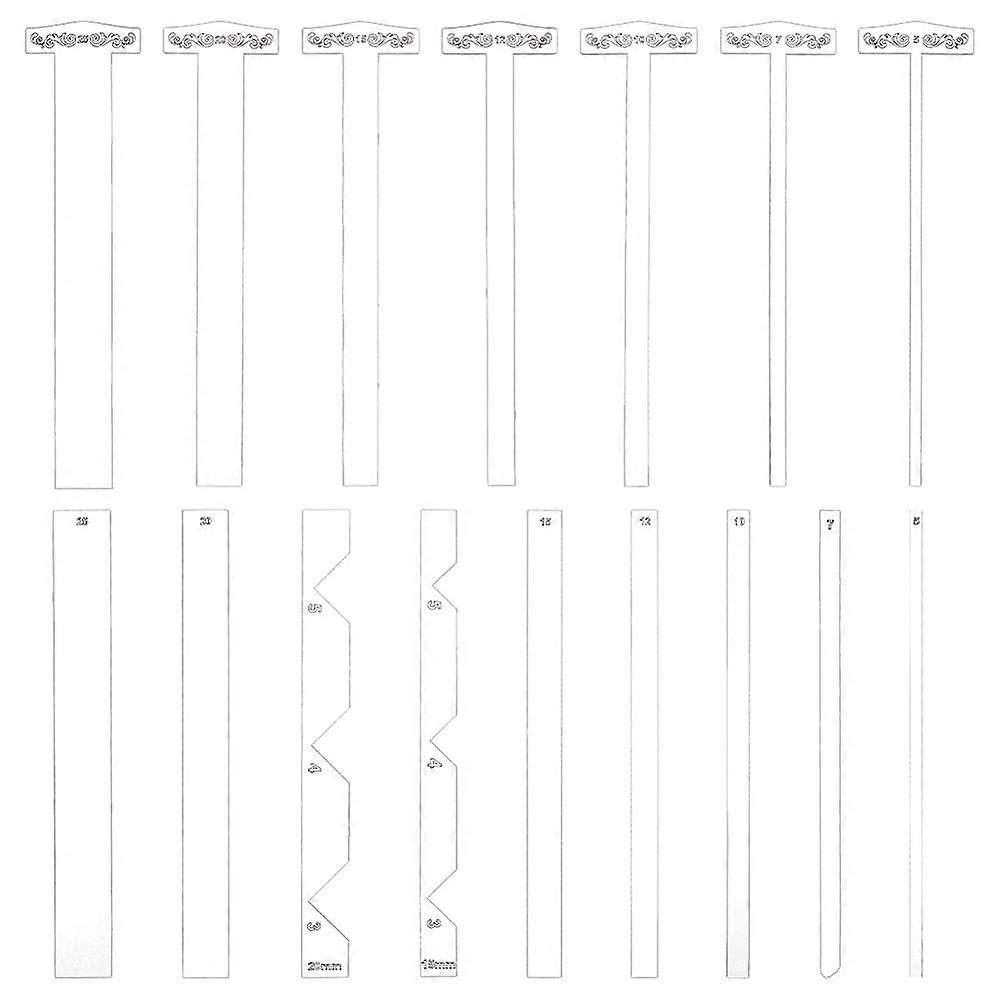 1Set Acrylic Paperweights Clear 200x5~50x3mm 16pcs/set
