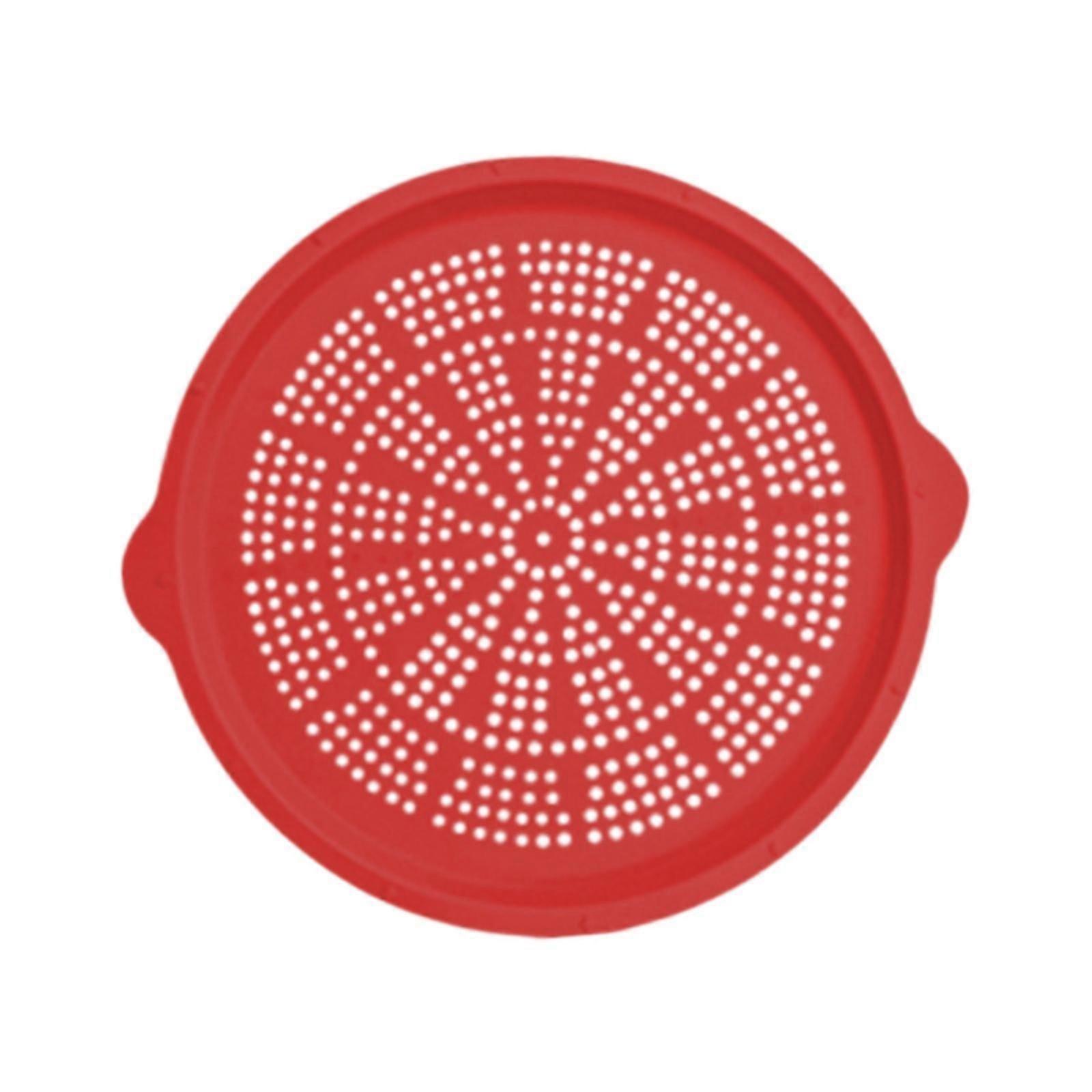 Plaque à pizza perforée Plaque à pizza ronde antiadhésive portable pour gâteaux Pizza rouge à la maison