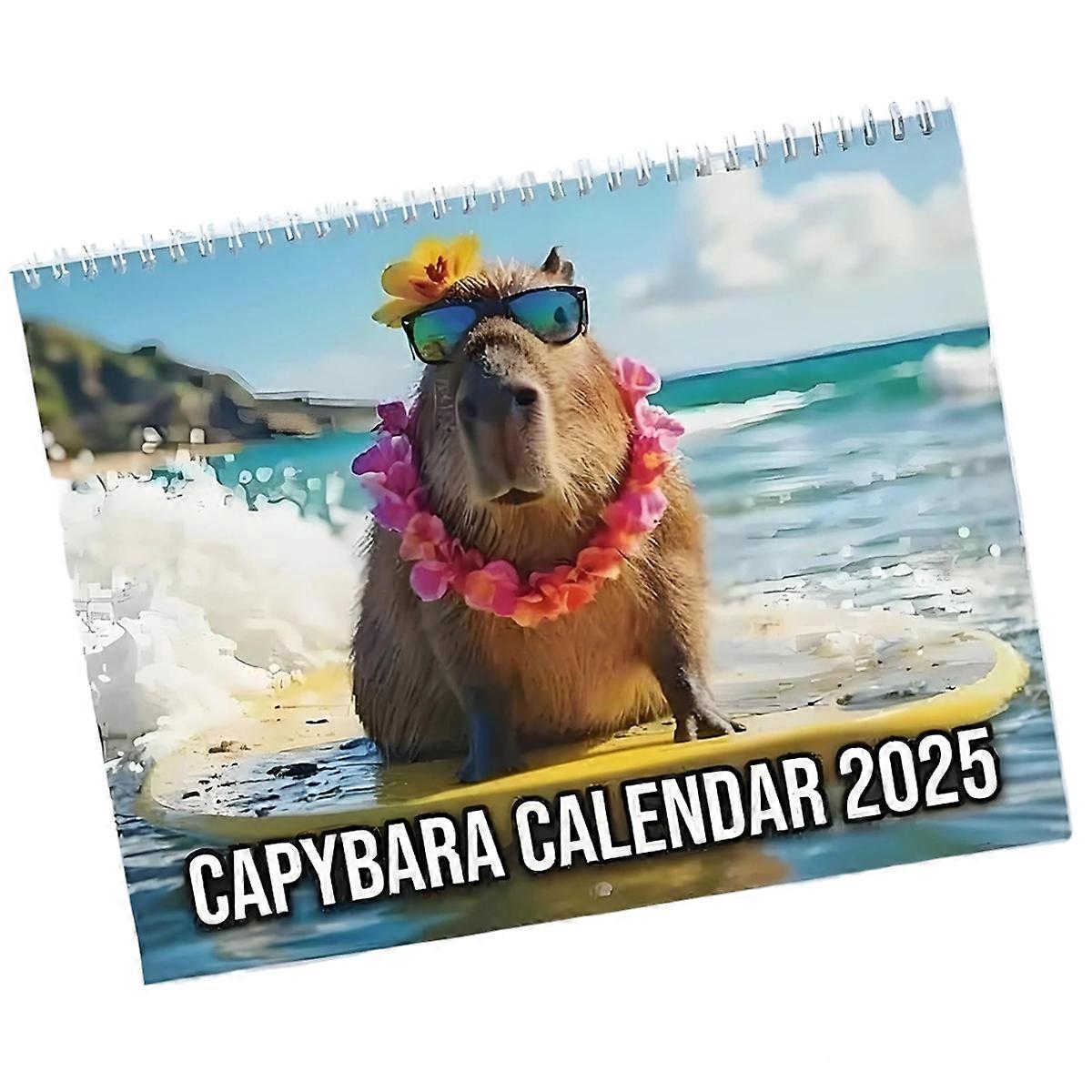 2025 Capybara Wall Calendar, 12 Month Capybara Wall Calendar Planner, Funny Capybara Monthly Wall C