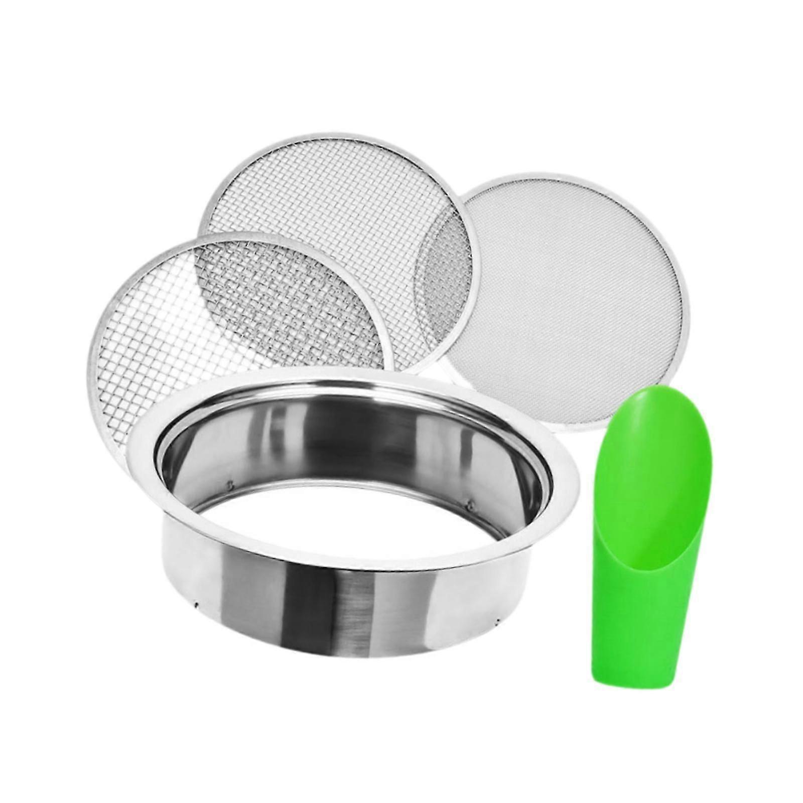Soil Sieve Sifter Set Portable Fine Mesh Sieve for Dirt Filtration Gardening Style A