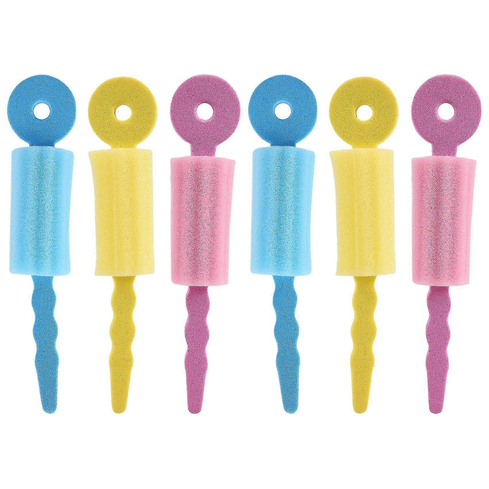 6 stuks Haarverzorging Foam Rollers Spons Zacht Haar Krultang Hair Styling Hair Roll Rollers DIY Tools compatibel met W