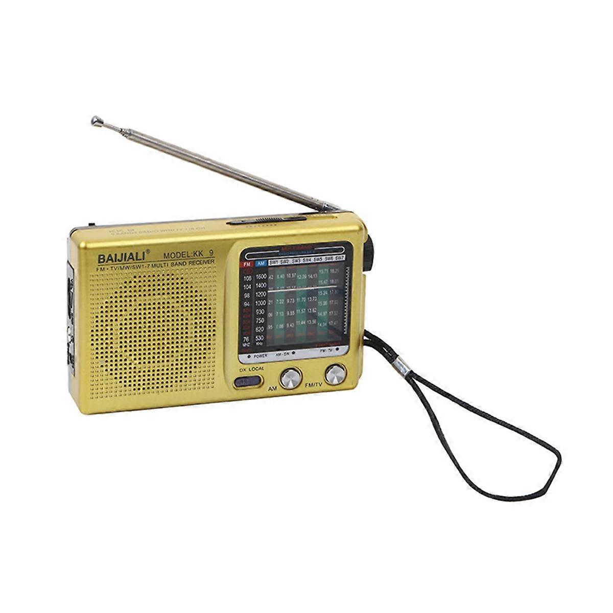 Radio portable vintage à bande complète, multifonction, pratique, météo, mini radio utilitaire
