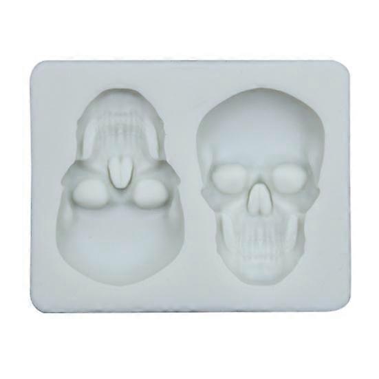 2 Grid Halloween Skull Shape Silicone Cake Mold Chocolate Fondant Baking Tool