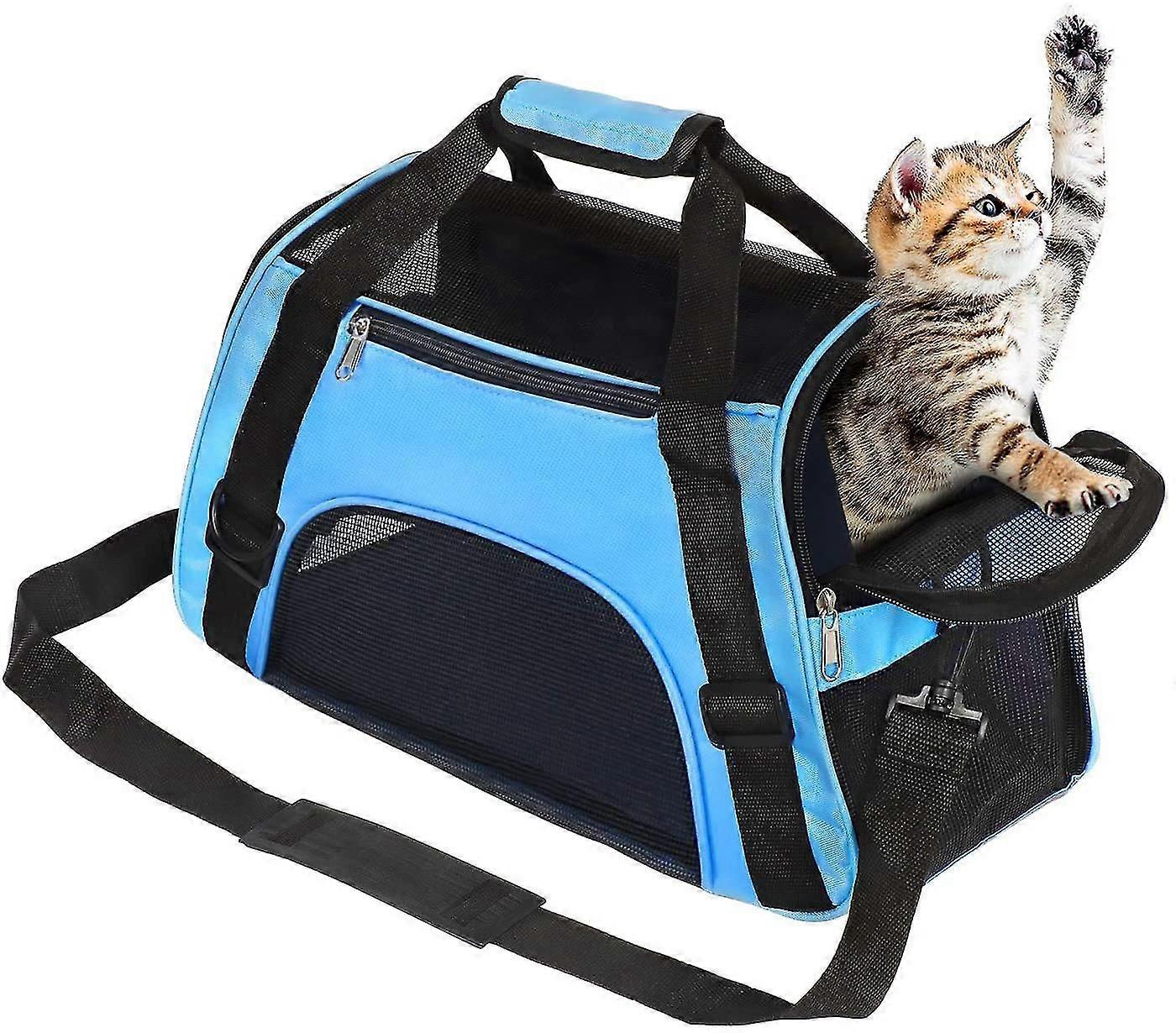 Carrier Soft-sided Airline Approved Pet Carrier Bag,pet Travel Carrier For Cats,dogs Puppy Comfort Portable Foldable Pet Bag Blue