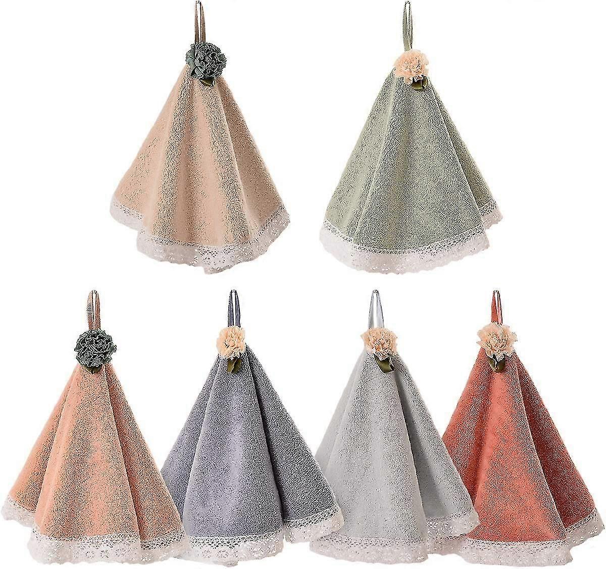 كورال فيلفيت مناشف يد معلقة للمطبخ حمام 6 قطع