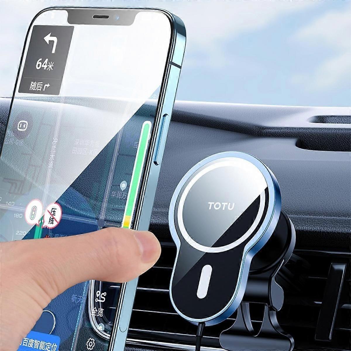 Speddy Series 15W Car Magnetic Suction Wireless Charger with Cable For IPhone 12 Series
