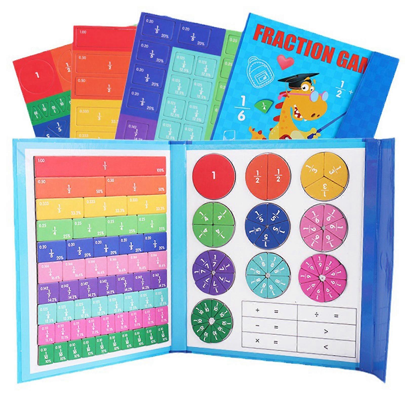 Toddler Early Educational Magnetic Fraction Learning Toy Children Math Toy Brain Developments Arithmetic Learning Toy