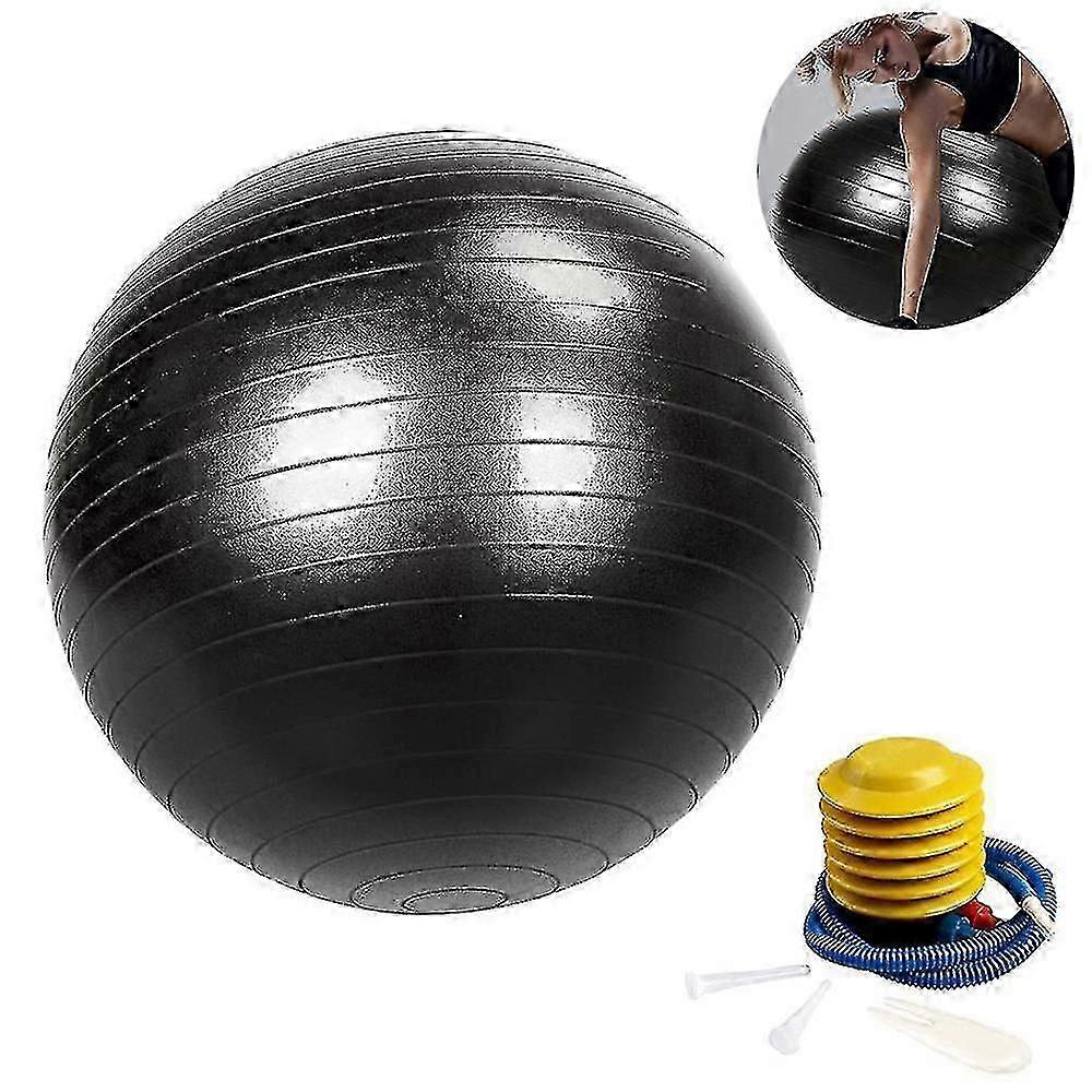 Sedia a sfera da ginnastica con pompa rapida nera, 55 cm