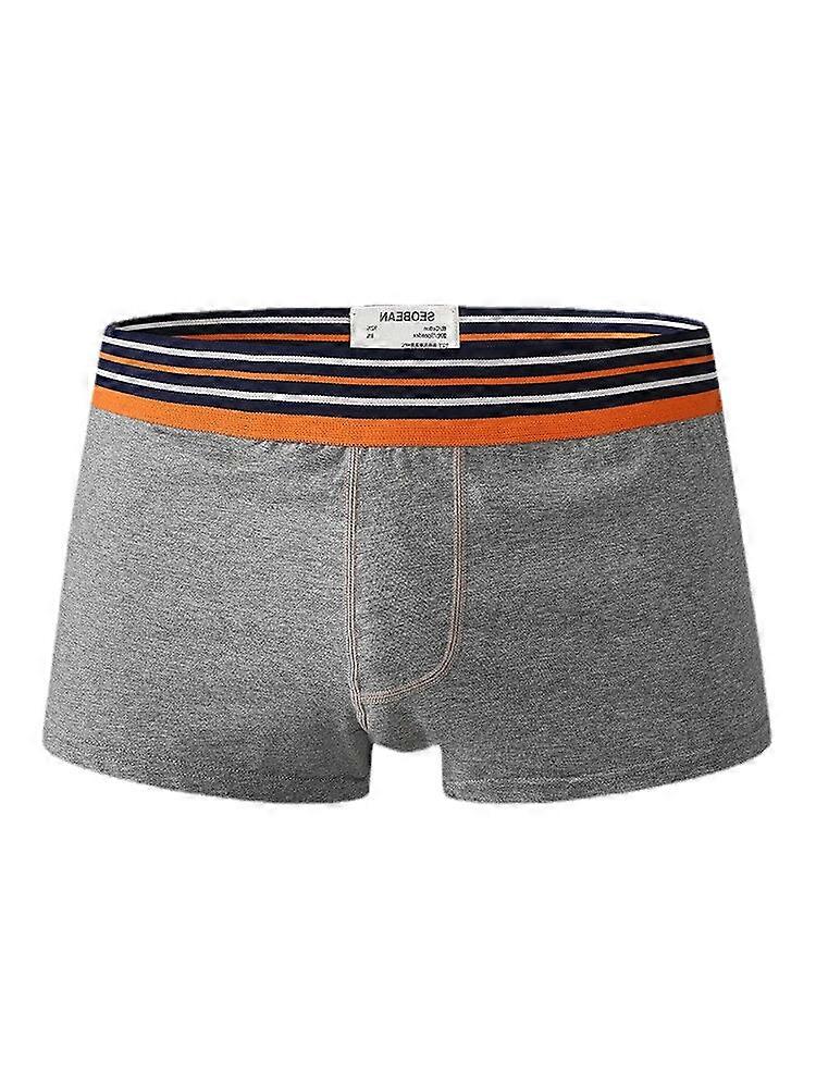 Heren Katoen Ademend Dun Gestreept Elastisch Mid Taille Patchwork Boxershort