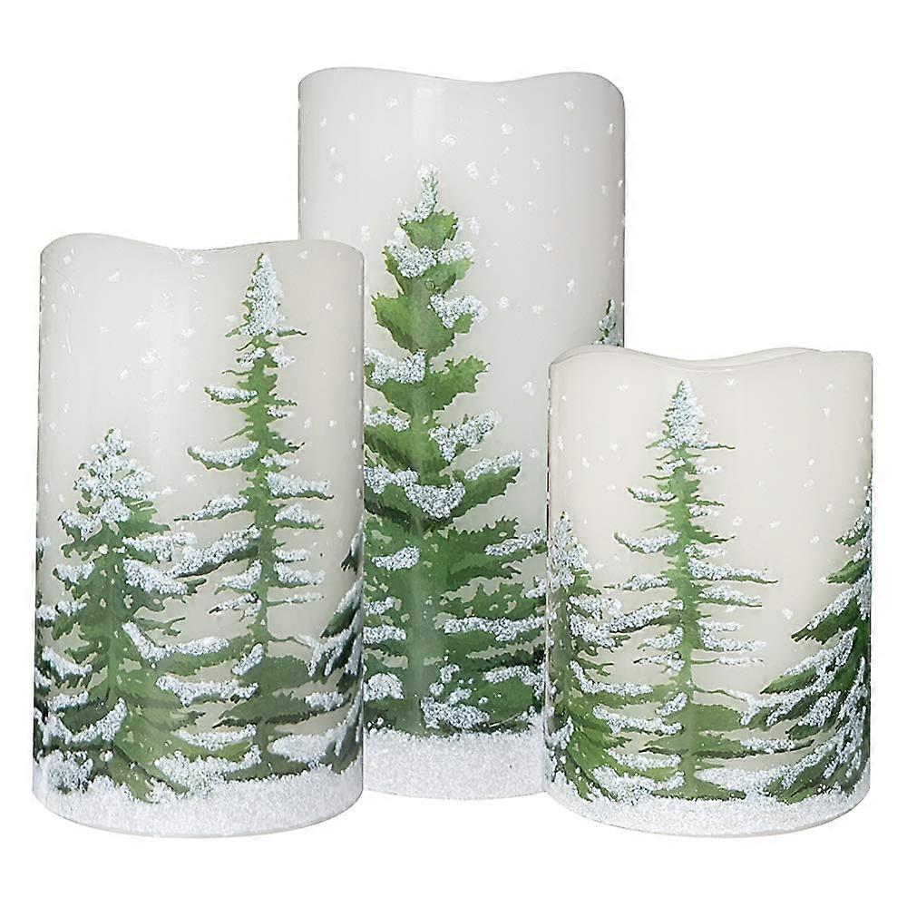 3 Sets Flameless Battery Operated Candles for D3 x H45-6 Inch