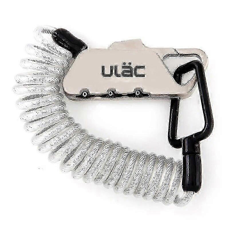 Ulac K2s Bicycle Combination Lock - 3 Digits Resettable Code - 1.2m Cable - Alloy Body