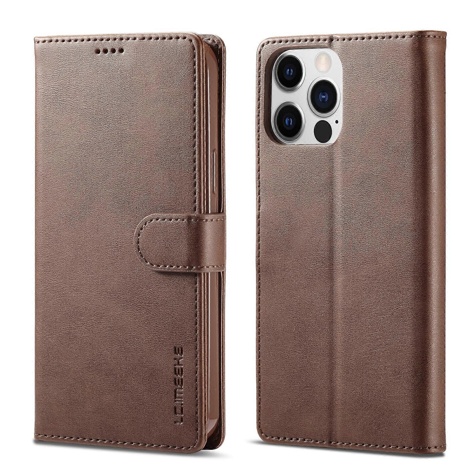 For iPhone 14 Pro Max LC.IMEEKE Calf Texture Horizontal Flip Leather Case
