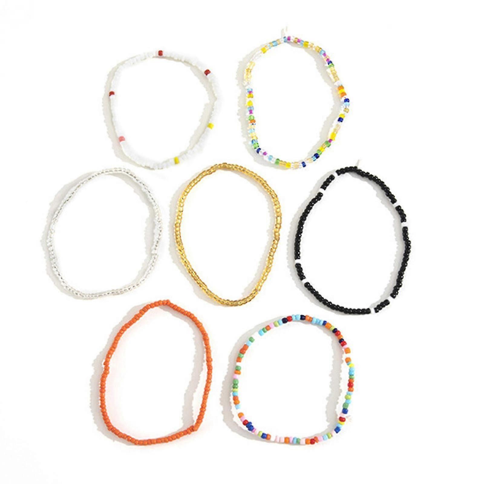 Bohemian Rice Beads Colored Anklets Wedding Anklets Elastic Beach Anklets Jewelry