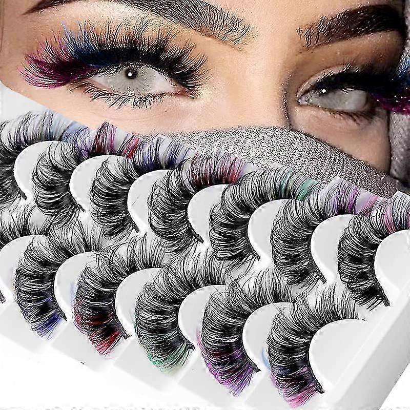 Colorful Russian Striped False Eyelashes - Mink & Fluffy Lashes