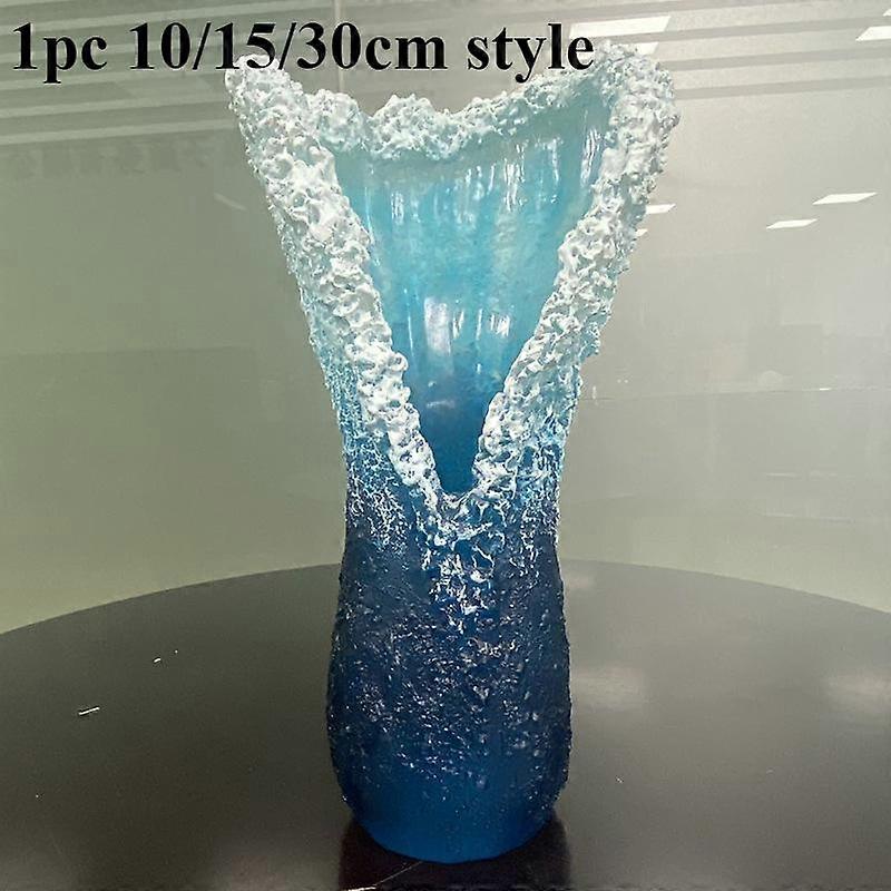 1pc Sea Wave Vase, Resin Creative Crafts, Unique Artwork Ornaments