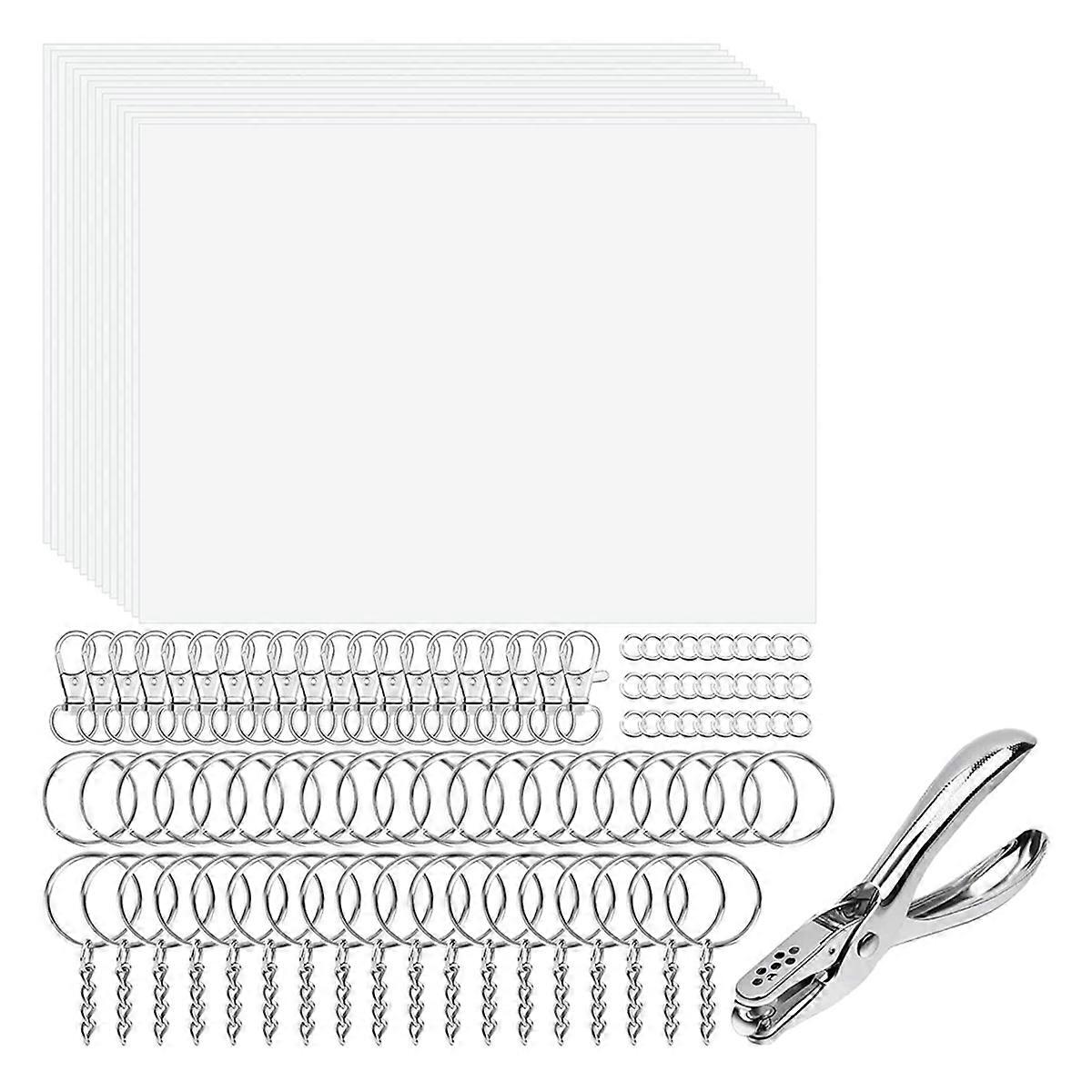 Shrinky Art Keychain kit, Including 20 Sheets Shrink Plastic Paper