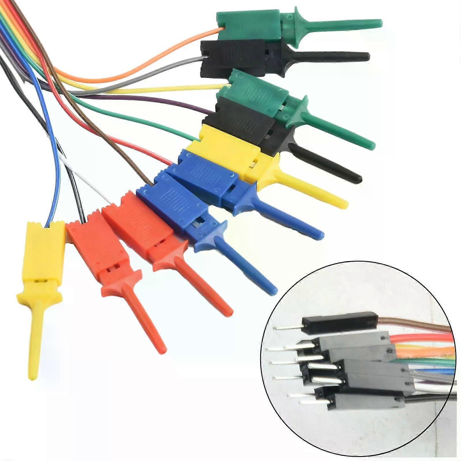 20cm 10 Needle Hook Clip Wire Kit Efficient 5-color Logic Analyzer Male Cable Clip Probe Test Measurement Part