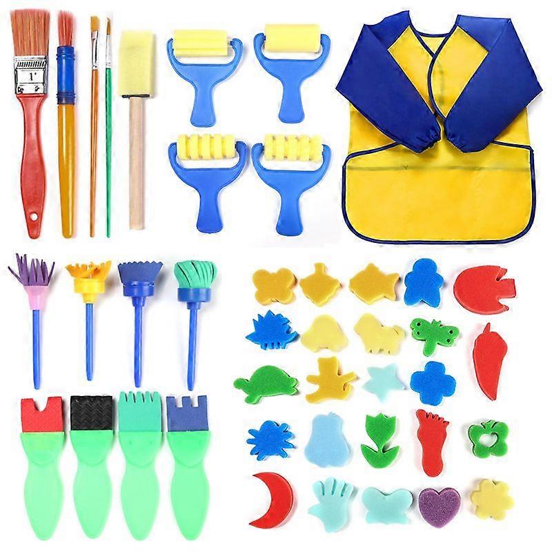 42PCS Sponge Seal Stamper Brush Paint DIY Art Children Multicolor At Random Pattern_Special Gift