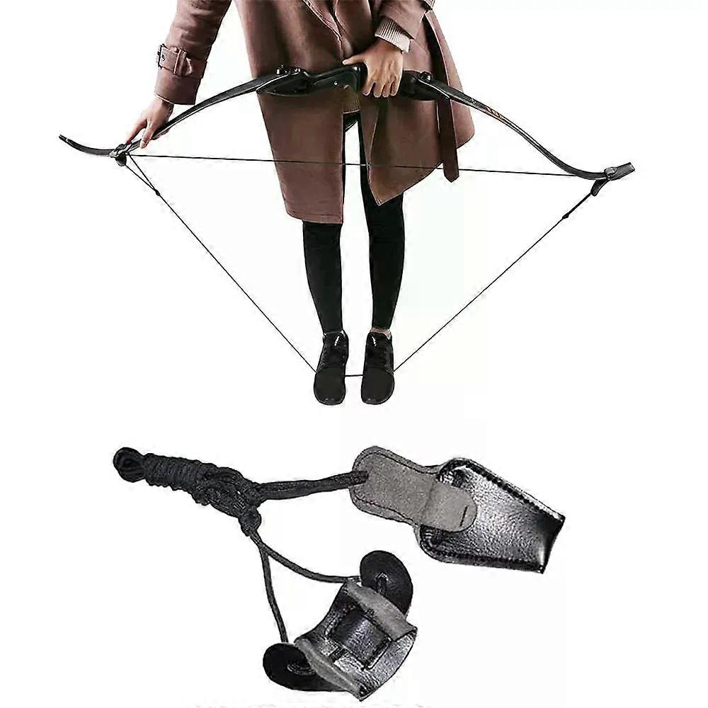 Traditional Leather Bow Stringer Recurve Long Bow Rope Hunting Shooting Bowstring Tool