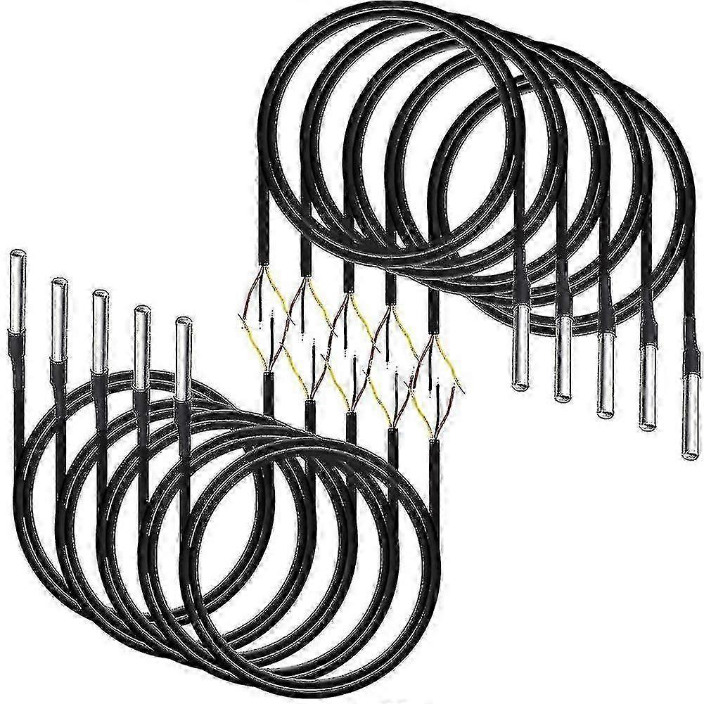 10pcs Waterproof Ds18b20 Temperature Sensor, Digital Temperature Thermal Cable Temperature (-55- +