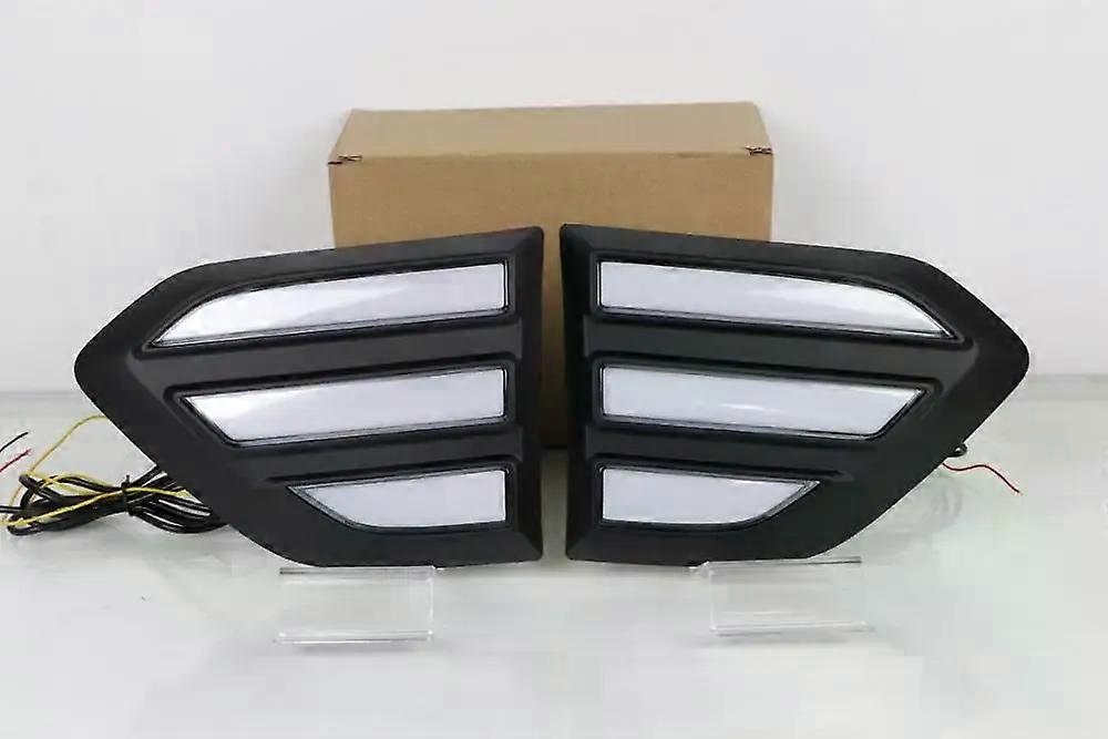 Compatible 2Pcs 2-in-1 LED Side Marker Light Dynamic Amber Turn Signal Lamp DRL Lights For Ford Everest 2015-2019 Ranger 2019-2021