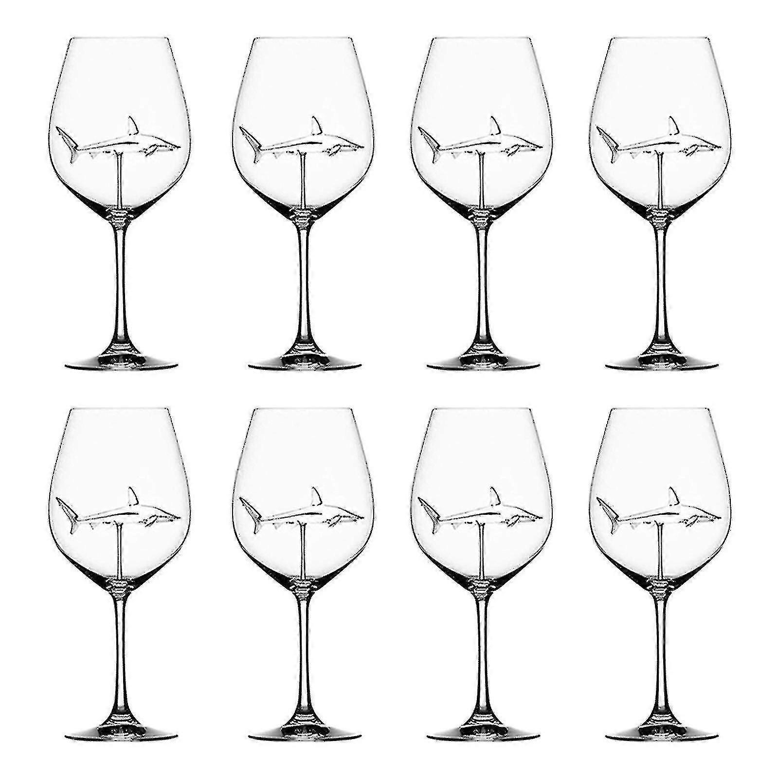 Red Wine Glasses With Shark Inside Goblet Glass Clear Glass For Home Bar Party High Quality Dxldv 8P