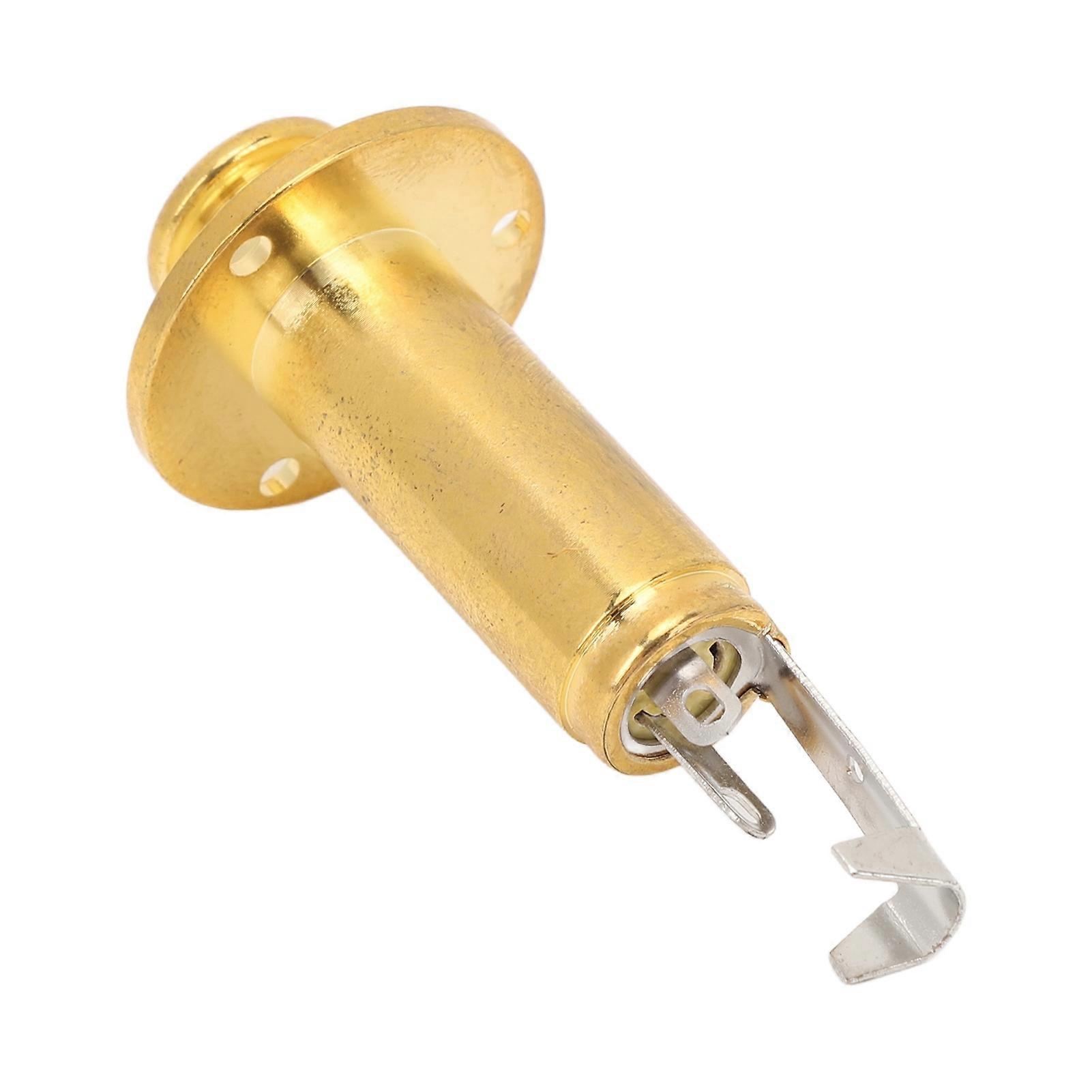 6.35mm Electric Guitar Mono Endpin Output Jack Brass Alloy High Sensitivity EQ Equalizer Output Socket Connection Port Gold 