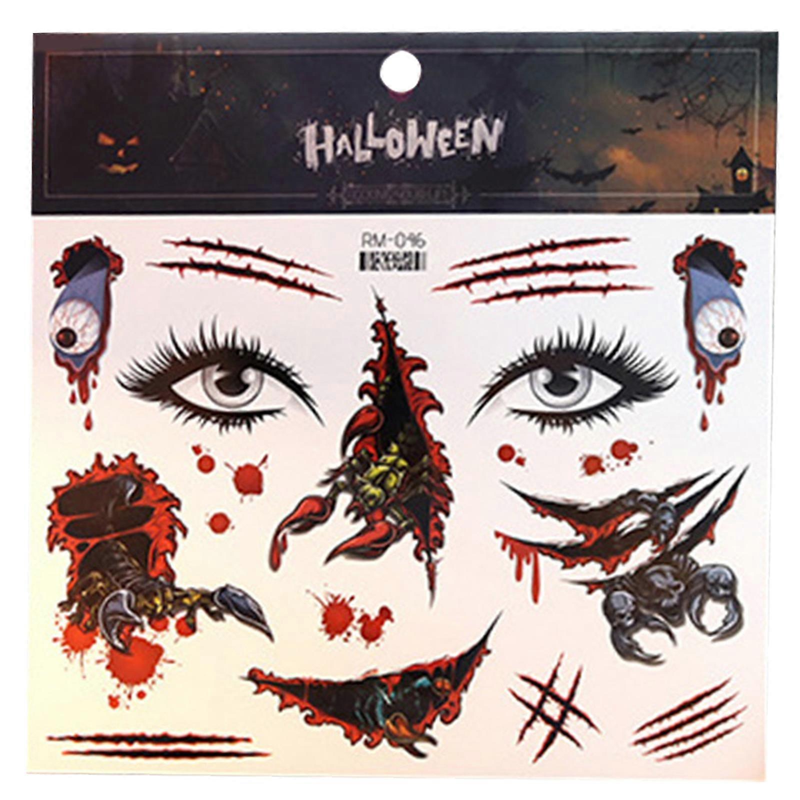 Halloween Ansikt Edderkopper Midlertidige TatoveringerKostyme Sminke TatoveringerRealistisk Falske Edderkopper Ansikt Dekal Fall for Kropp Menn Kvinner